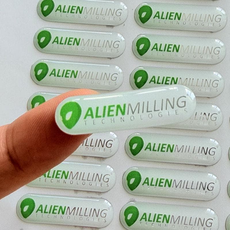 Resin dome label for premium brand identity