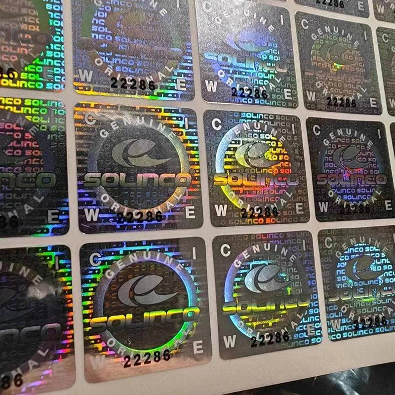 Custom branded holographic foil for product authentication